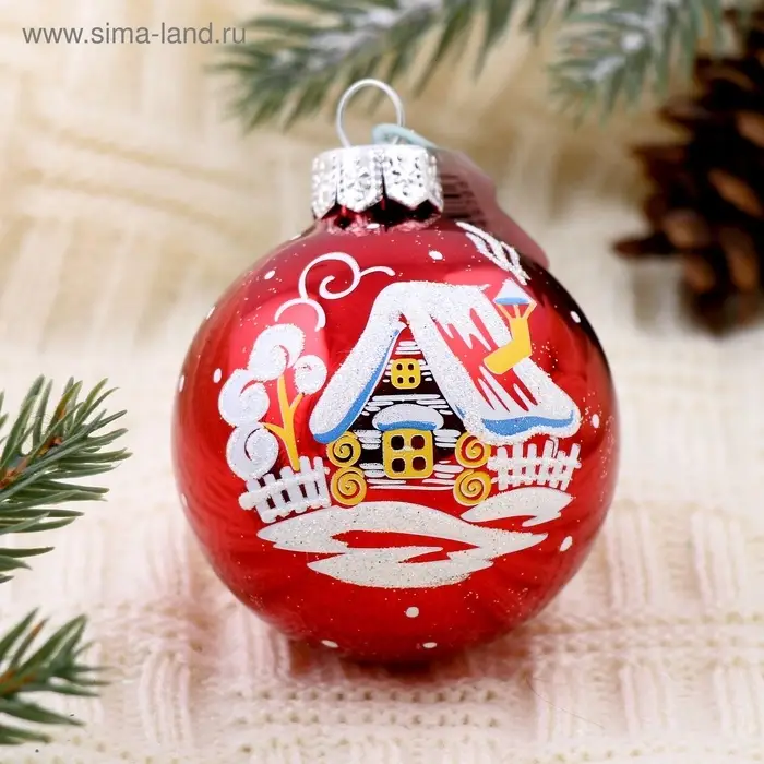 Ёлочный шар &laquo;Рассвет&raquo; новогодний, d=6 см, без упаковки, МИКС