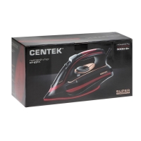 Утюг Centek CT-2311, 3000 Вт, 450мл, керамика, капля-стоп, антинакипь, самоочистка, красный