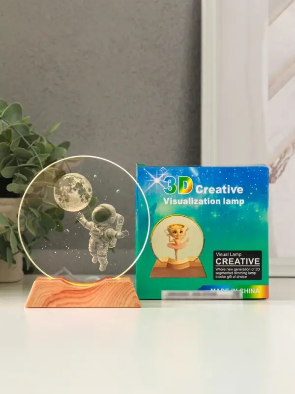 Сувенир стекло свет Сувенир стекло свет "Диск. Полёт космонавта" 5хLED d=10 см, USB 10х4х11,4 см