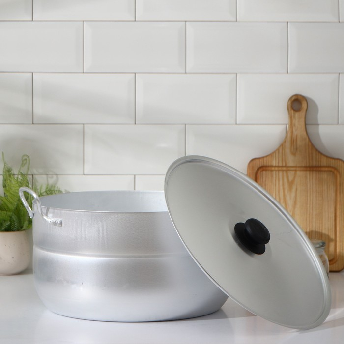 Кастрюля алюминиевая, 15 л, металлическая крышка Кастрюля алюминиевая, 15 л, металлическая крышка