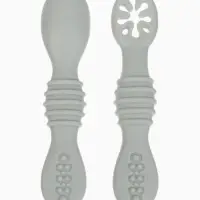 Ложка детская для прикорма, силикон, набор 2 шт., серый M&B