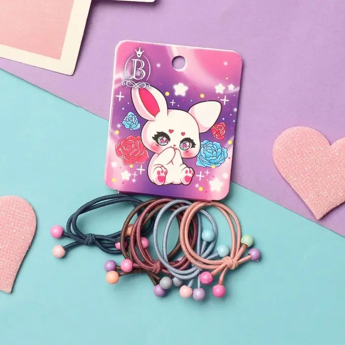 Резинка для волос Резинка для волос "Комиксы" (набор 5 шт) зайка, 3 см