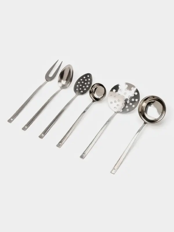 Набор кухонных принадлежностей &laquo;Торжество&raquo;, 6 предметов, толщина 2 мм, нержавеющая сталь, серебристый