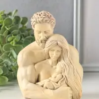Фигурка гипс &laquo;Бюст: Семья с ребёнком на руках&raquo;, 14&times;11&times;7 см, слоновая кость