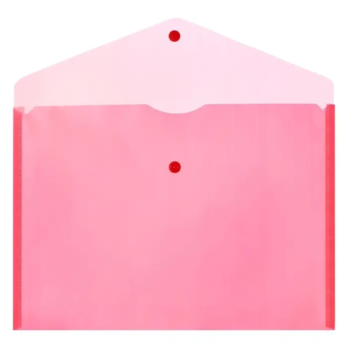 Набор папок-конвертов на кнопке 5 штук, А4, 120 мкм, Calligrata, прозрачные, микс