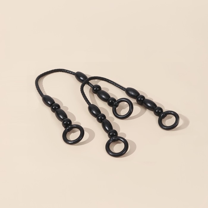 Ручки для сумки, 2 шт, 44,5 × 4,5 см, цвет чёрный Ручки для сумки, 2 шт, 44,5 × 4,5 см, цвет чёрный