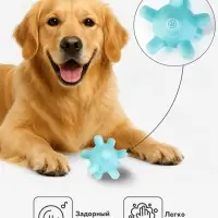 Игрушка для собак &laquo;Вирусный мяч&raquo;, 6.5 см, пищащая, винил, голубая