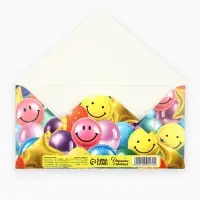 Конверт для денег &laquo;С днём рождения&raquo;, шары, тиснение, 16.5&times;8 см
