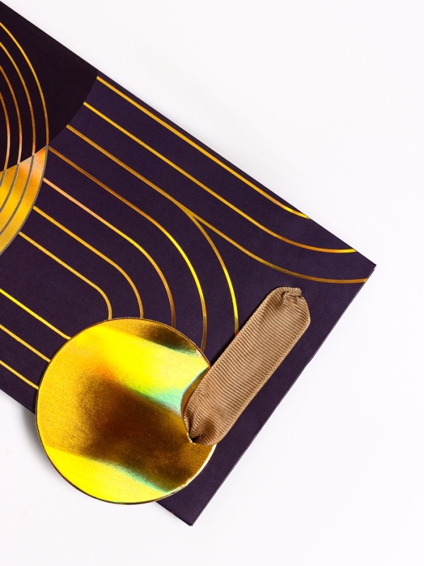 Пакет ламинированный под бутылку "Графика", 12 х 36 х 8 см