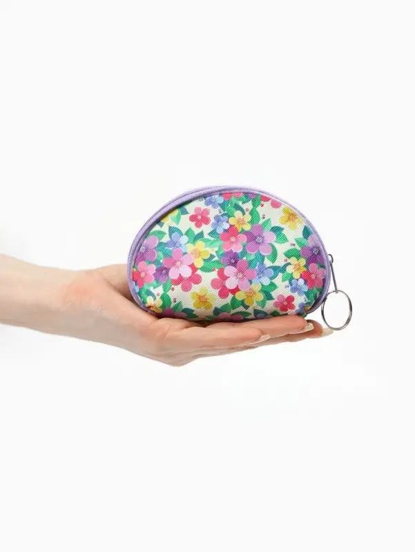 Кошелёк-монетница на молнии, 11.5&times;3.5&times;8 см, с цветочным принтом, МИКС