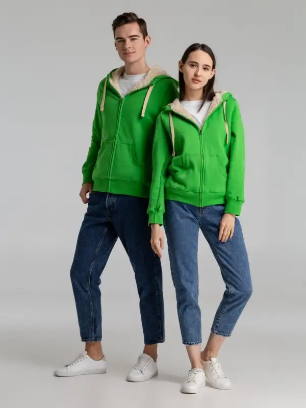Толстовка унисекс на молнии Sherpa 280, ярко-зеленая, размер XXS Толстовка унисекс на молнии Sherpa 280, ярко-зеленая, размер XXS