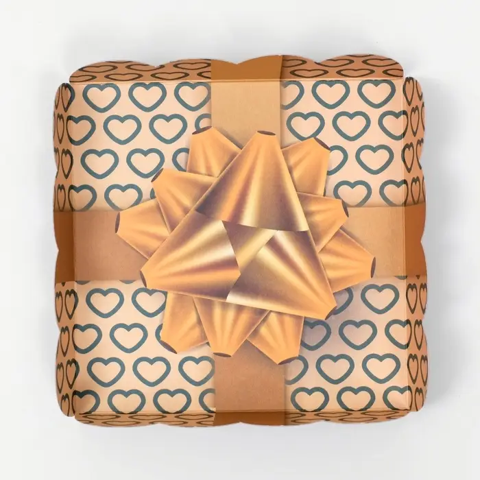 Коробка для печенья, «Золотой бант», 12×12×3 см