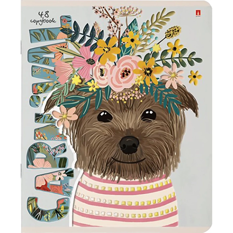 Тетрадь общая А5 ,48л, клетка,скрепка, КАРНАВАЛ NEW, 5 шт в уп,7-48-437/5