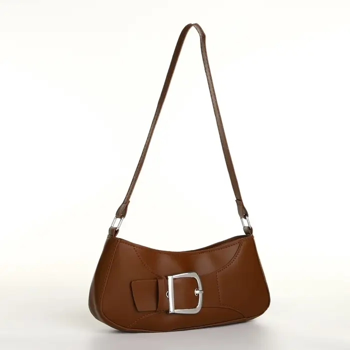 Сумка женская багет на молнии, 26&times;5&times;10.5 см, шоколадная