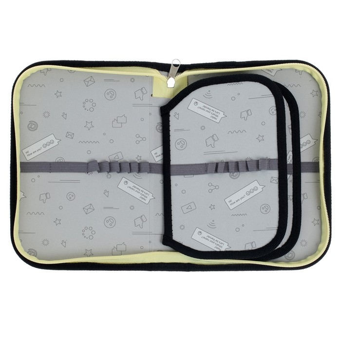 Пенал 3 секции, вкладка внутри, 140 х 210 х 40 мм, тканевый, Calligrata TOP Block School Пенал 3 секции, вкладка внутри, 140 х 210 х 40 мм, тканевый, Calligrata TOP Block School