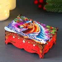 Шкатулка новогодняя "С Новым Годом" 14х9,3х6 см