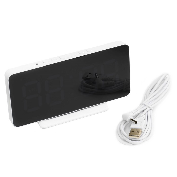 Часы электронные настольные, будильник с подсветкой, календарь, термометр, с подвесом, зарядка USB 1 Часы электронные настольные, будильник с подсветкой, календарь, термометр, с подвесом, зарядка USB 1