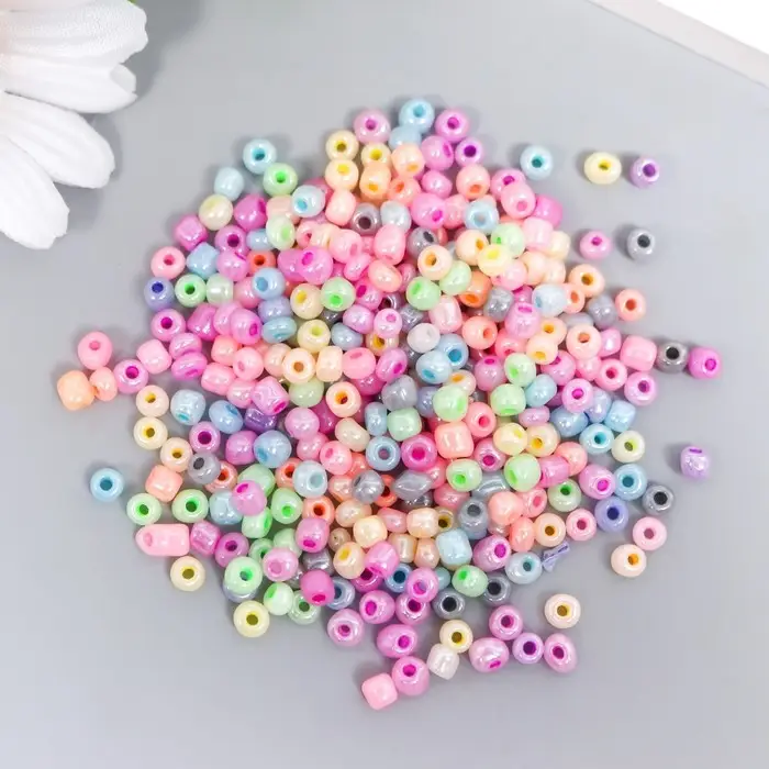 Бисер стекло 6/0 «Перламутр. Меланж. Зефирные цвета», 30 г Бисер стекло 6/0 «Перламутр. Меланж. Зефирные цвета», 30 г