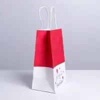 Пакет подарочный крафтовый, упаковка, &laquo;Я тебя люблю&raquo;, 12&times;21&times;9 см