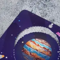 Брошь деревянная «Космос» Юпитер, цветной
