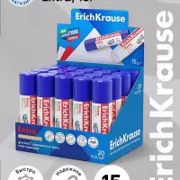 Клей-карандаш, ErichKrause Extra, PVP, усиленный, 15 г