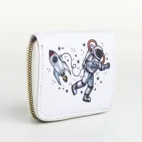 Кошелёк на молнии &laquo;Космонавт&raquo;, маленький, детский, белый