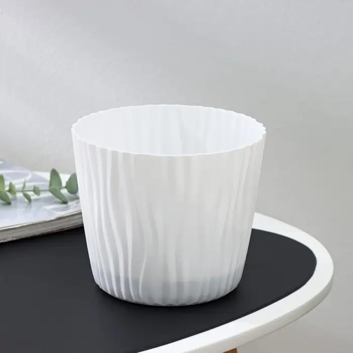 Кашпо для цветов со вставкой «Волна», 2 л, d=16 см, h=13,5 см, цвет белый Кашпо для цветов со вставкой «Волна», 2 л, d=16 см, h=13,5 см, цвет белый