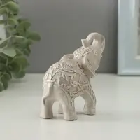 Фигурка гипс &laquo;Слон резной&raquo;, 10&times;10&times;5 см, слоновая кость