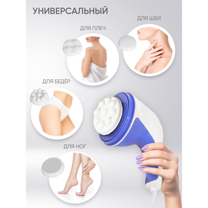 Массажёр Pioneer PMH-020, 3 насадки, 240 В, синий