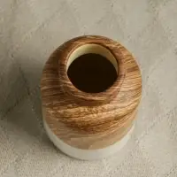 Ваза для цветов Теа, 20&times;10 см, керамика, белая, коричневая
