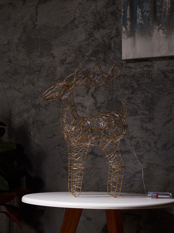 Фигура световая Фигура световая "Олененок", 49х27х9 см, 30 LED, батарейки ААх3 (не в компл.), свечение тёплое белое