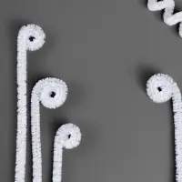 Синельная проволока, набор 50 шт., белая с люрексом, 30 см