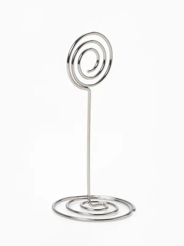 Подставка под ценник, фото &laquo;Круг&raquo;, с зажимом, 3.3&times;3.3&times;8.3 см, цвет серебро