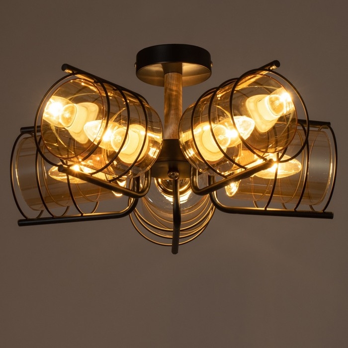 Люстра Люстра "Моана" 5хЕ27 40Вт черный 43х14х21см BayerLux