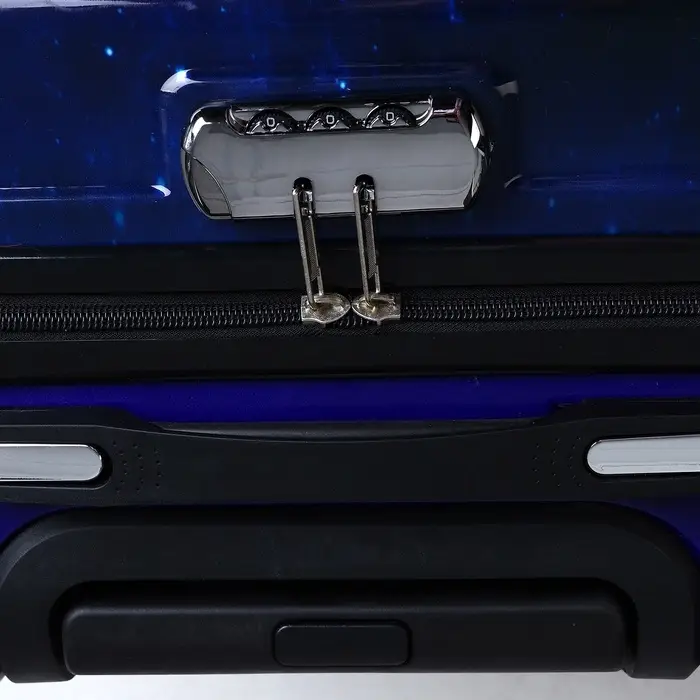 Чемодан детский на колёсах 41 л (S), на молнии, с кодовым замком, 4 колеса, синий