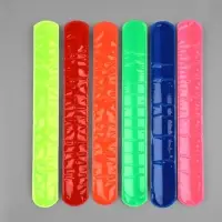 Светоотражающий слэп-браслет, самофиксирующийся, 22&times;3 см, цвет МИКС