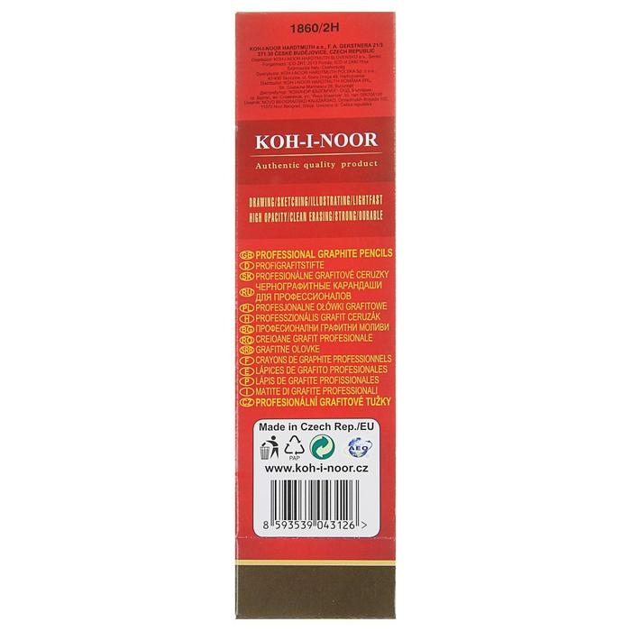 Карандаш чернографитный 2.0 мм, Koh-I-Noor Gold Star 1860 2H, L=175 мм Карандаш чернографитный 2.0 мм, Koh-I-Noor Gold Star 1860 2H, L=175 мм