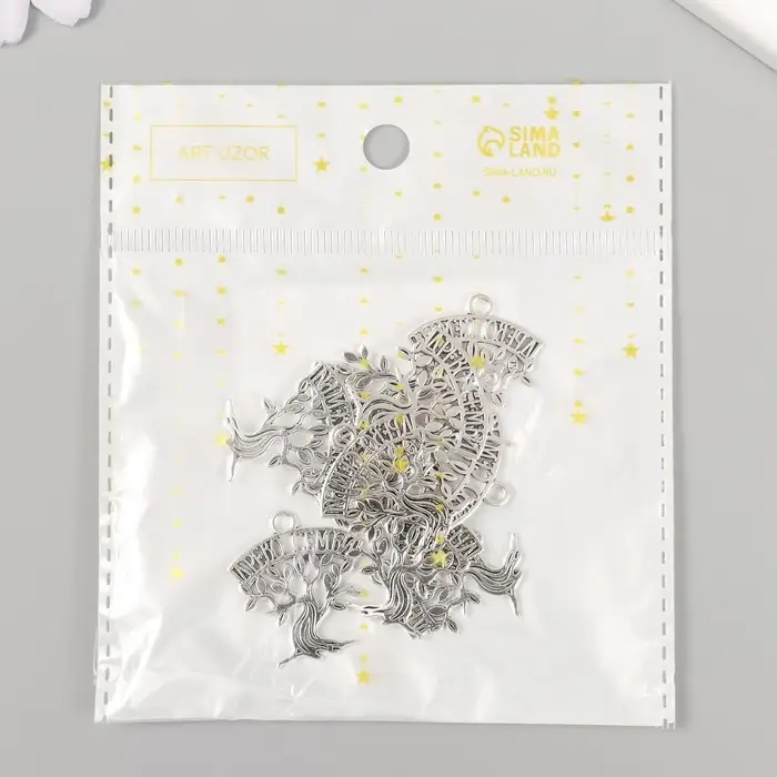 Металлический элемент, декоративная подвеска «Арт Узор. Древо семьи», 2.4×2.5 см