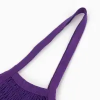 Сумка - авоська плетёная, ручка 17 см, клетка 1.5 см, фиолетовая