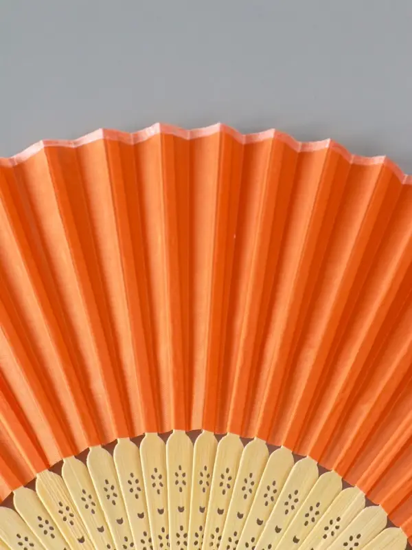 Веер складной h=21 см &laquo;Моноцвет&raquo;, в коробке, оранжевый