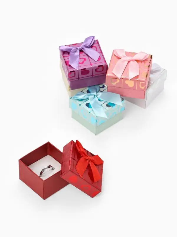 Набор коробочек подарочных 6 шт. под серьги/кольцо &laquo;Сердца&raquo;, 5&times;5, цвет МИКС (9901789)