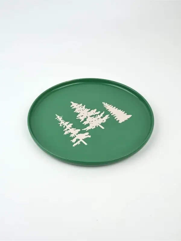 Блюдо новогоднее &laquo;Зимний лес&raquo;, d=27.3 см, ручная работа