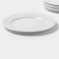 Тарелки Magistro Basic bistro, d=22 см, набор 6 шт., фарфор, белые