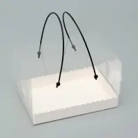 Коробка под рулет с ручками, белая 16.5&times;11&times;10 см Кондитерская упаковка