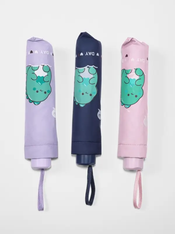 Зонт механический &laquo;Динозавр&raquo;, 4 сложения, 8 спиц, R=49/56 см, d=98 см, МИКС