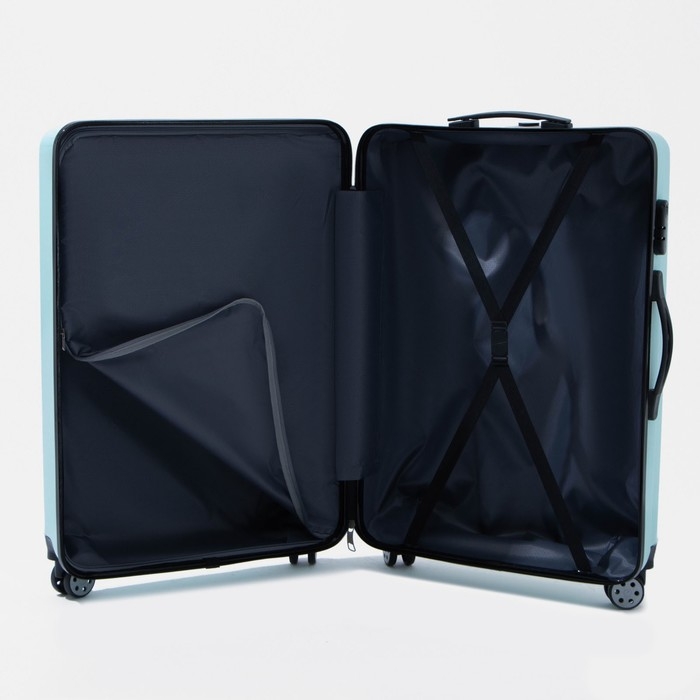 Чемодан большой 84 л (L), отдел на молнии, кодовый замок, цвет бирюзовый Чемодан большой 84 л (L), отдел на молнии, кодовый замок, цвет бирюзовый