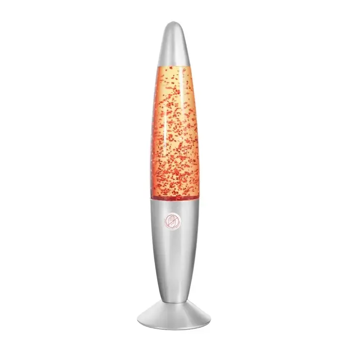 Лава - лампа RISALUX &laquo;Блёстки&raquo;, Е14, 30 Вт, от сети 220 В, серебристая, 34&times;8.5&times;8.5 см