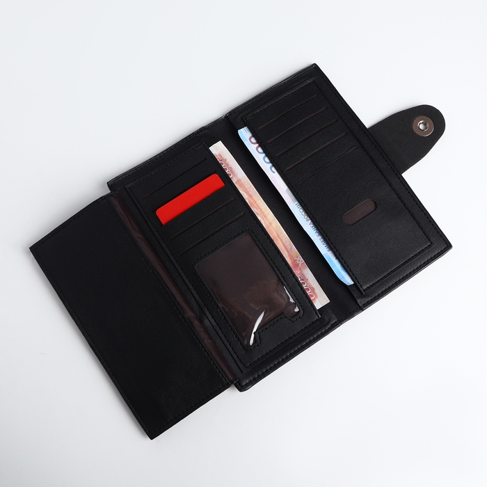 Портмоне мужское на магните, отдел для карт, монет, цвет чёрный Портмоне мужское на магните, отдел для карт, монет, цвет чёрный