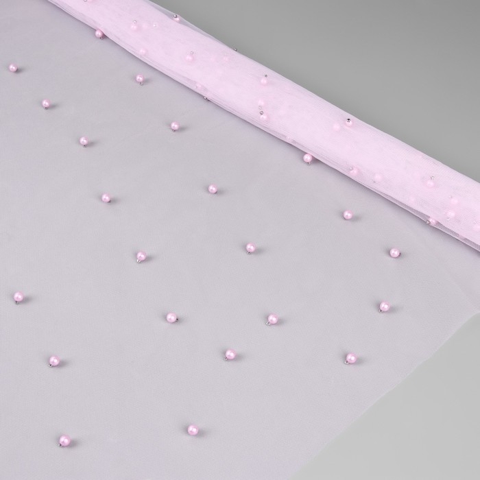 Сетка с бусинами, 150 см, 1 ± 0,2 м, цвет розовый Сетка с бусинами, 150 см, 1 ± 0,2 м, цвет розовый