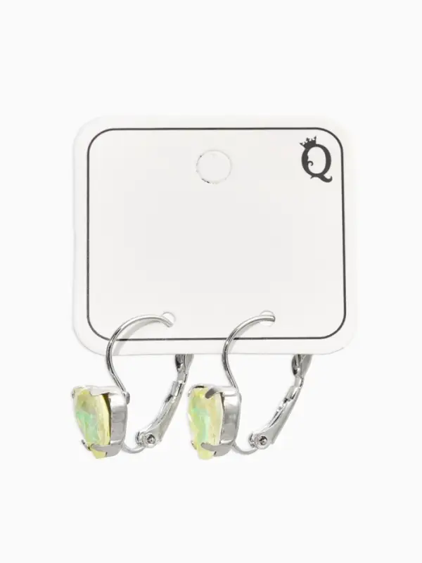 Серьги "Сердечки" лунные, цвет жёлтый в серебре